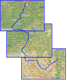 Map of cycling in France from Paris to Lyon