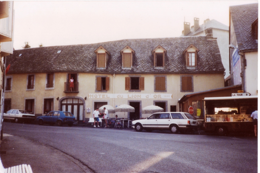 At the end of a day of cycling in France we saw the Hotel Lion d'Or