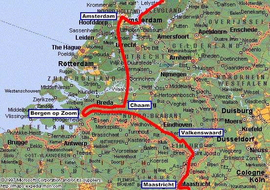 Cycling from Amsterdam, Netherlands to Maastricht, Netherlands