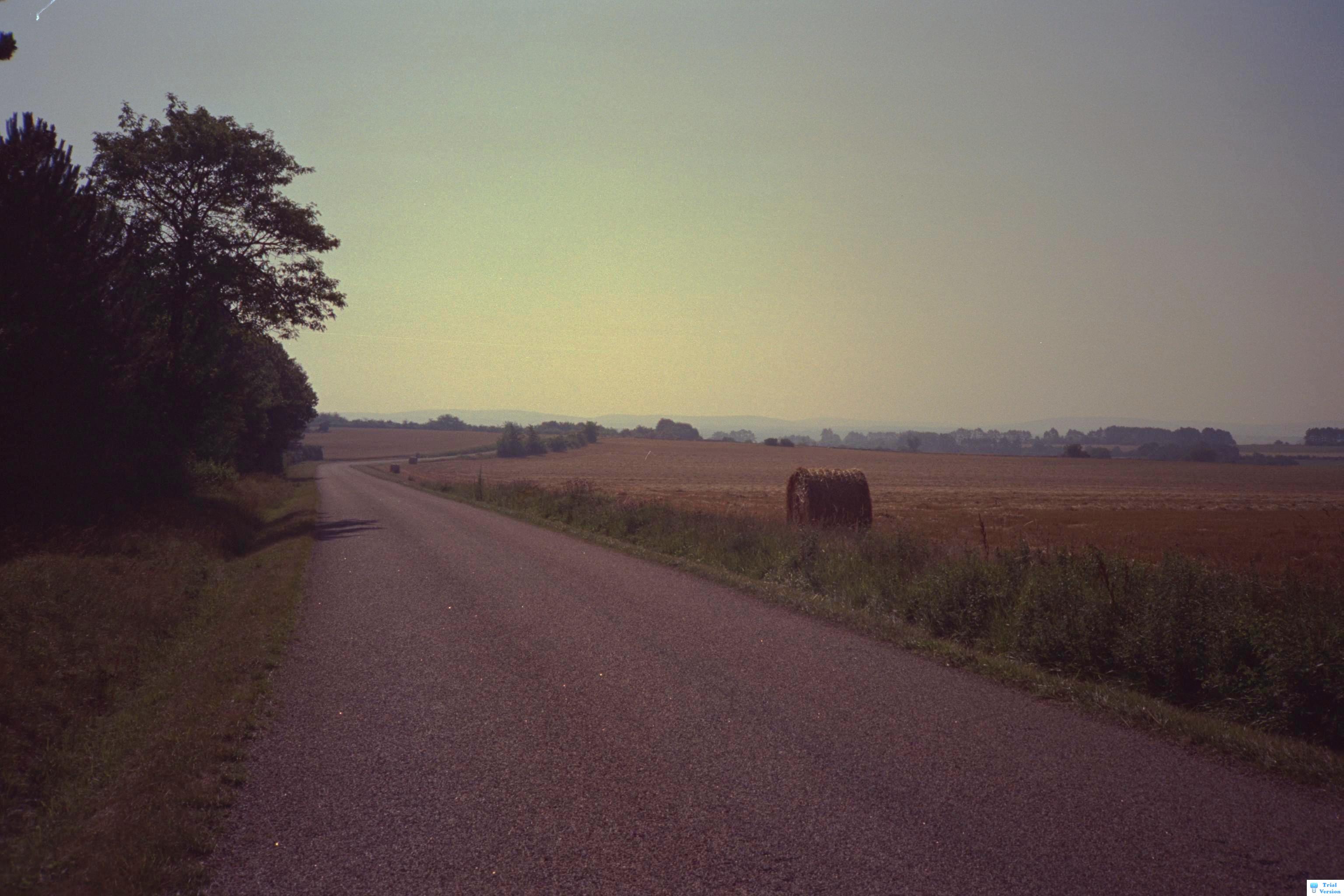 Cycling in France on a white road
